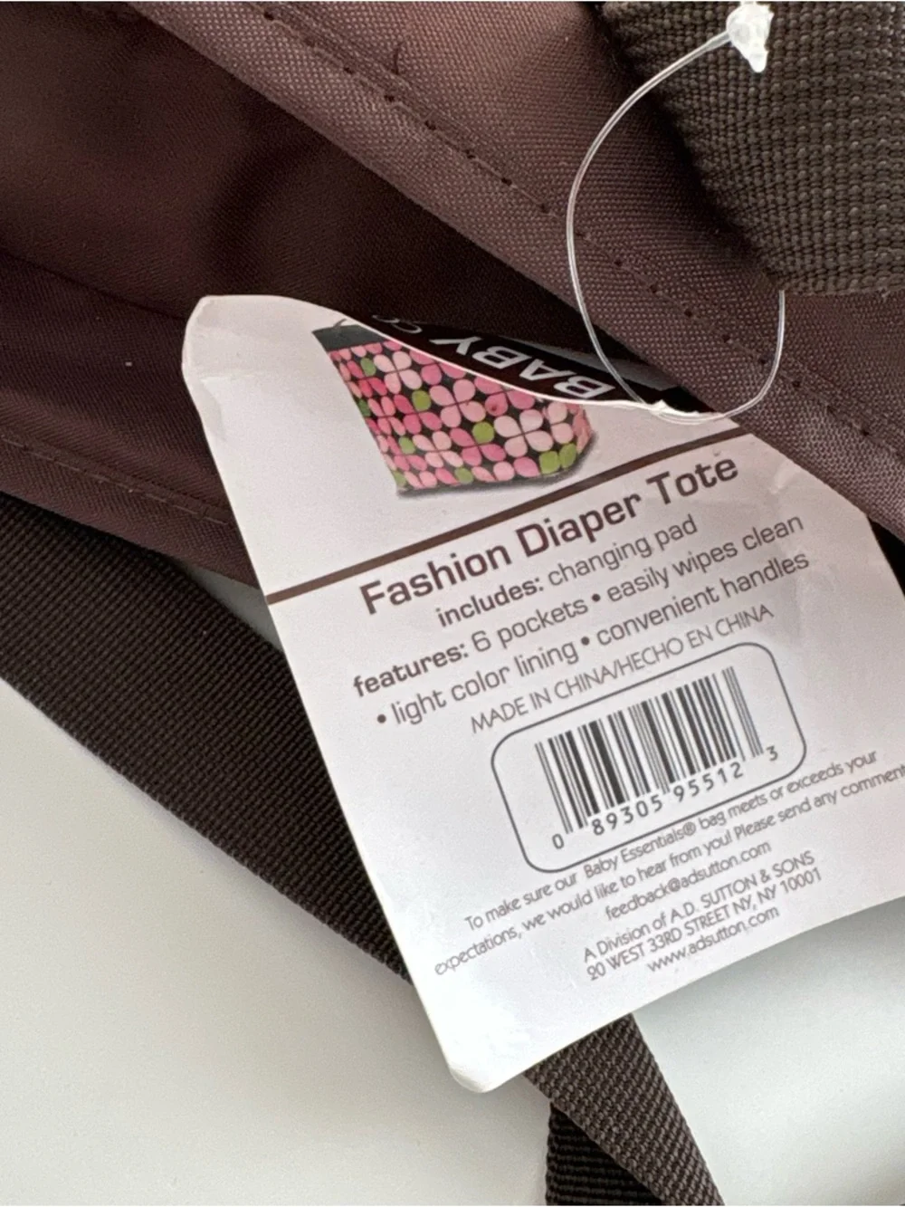 Fashion Diaper Tote - Brown & Pink Print